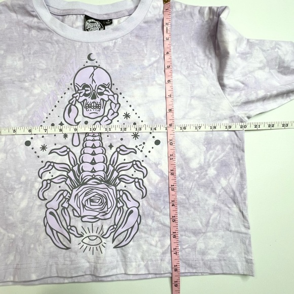 NWT Santa Cruz Scorpio Purple Tie Dye Long Sleeve Crop Top T Shirt Small - Picture 9 of 10